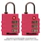 Master Lock 1-9/16 in. H X 5/8 in. W X 1-3/8 in. L Vinyl/Steel 3-Dial Combination Luggage Lock, PK2 4684T - alternate 5